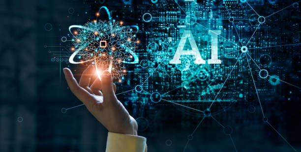 istock Human hand holding a neural network brain of AI on learning analysis information and processing big data on circuit board background, Innovation, Futuristic concept for artificial intelligence. 1274438215