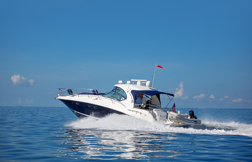 Motor boat isolated on white background