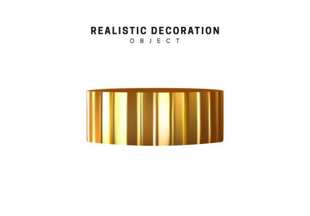 istock Metal bronze gear. Realistic mechanical detail. 3d object isolated on white background. vector illustration 1274596456