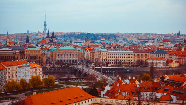 istock Panoramic view of Prague city 1274618186