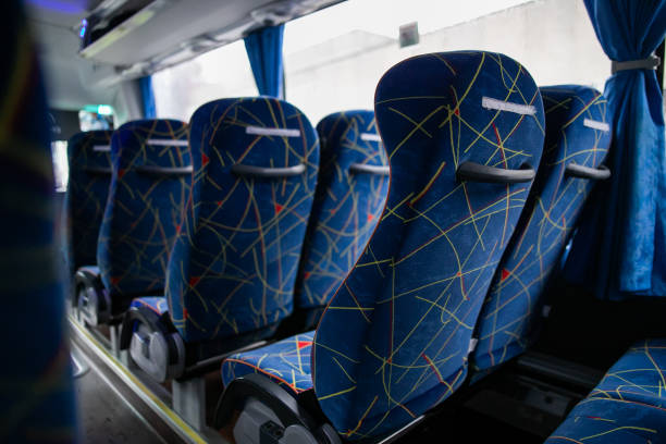 istock Blue comfortable seats in a luxury bus 1274623743
