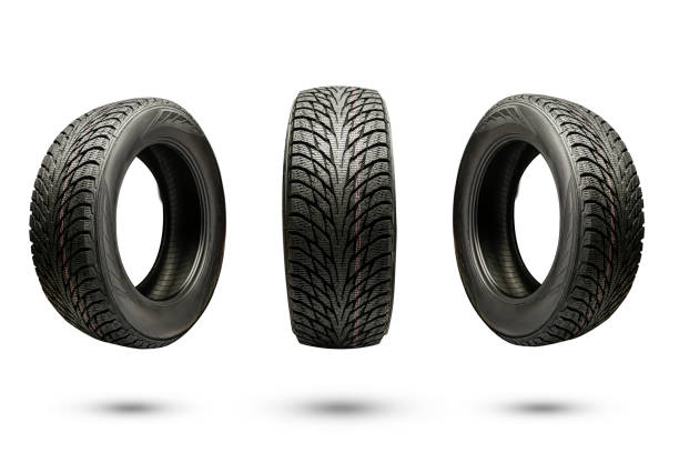 istock three winter friction tires, isolate on a white background 1274626942