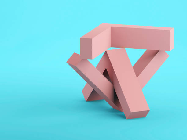 istock Abstract 3d geometric installation with pink corners 1274636227