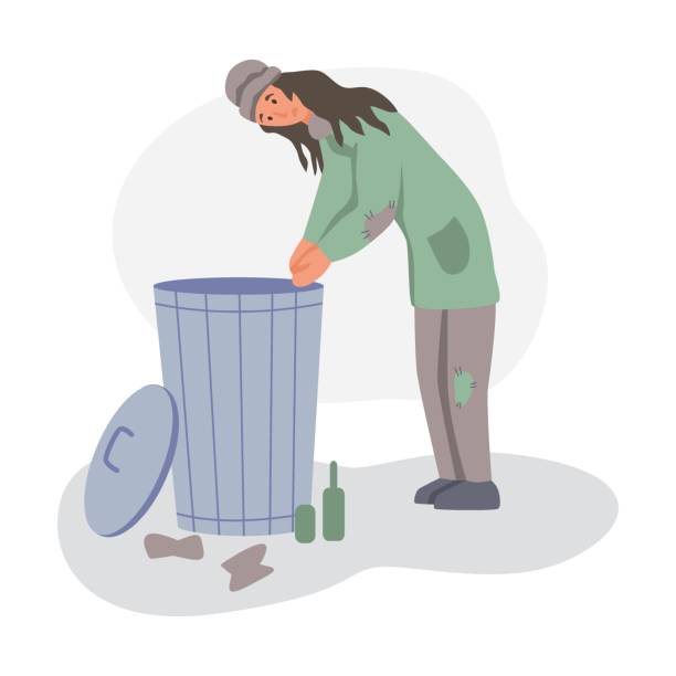 istock A homeless woman rummages in a trash can 1274638154