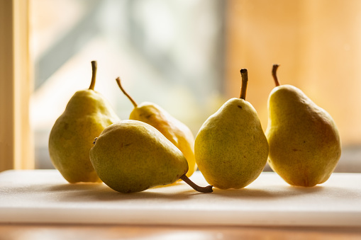 Locally, home grown pears.  Okanagan, British Columbia, Canada