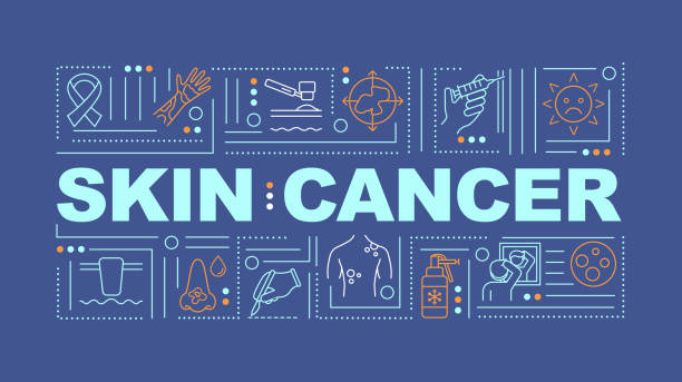 ilustrações, clipart, desenhos animados e ícones de banner de conceitos de palavras sobre câncer de pele - cancer de pele