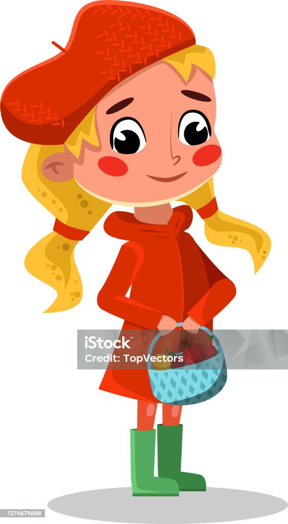 Girl Walking Outdoors Wearing Rubber Boots And Warm Clothes Cartoon Style  Vector Illustration Stock Illustration - Download Image Now - iStock