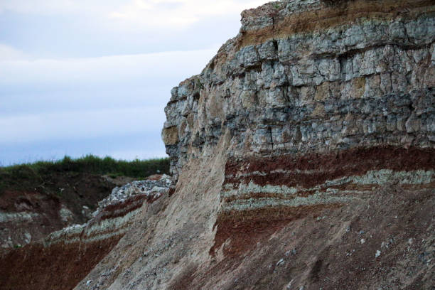istock textures of various clay layers underground in  clay quarry after  geological study of  soil. colored layers of clay and stone in  section of  earth, different rock formations and soil layers. 1274680061