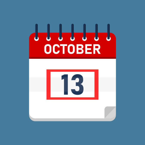 illustrazioni stock, clip art, cartoni animati e icone di tendenza di calendario giornaliero del 13 ottobre - 2020 2029
