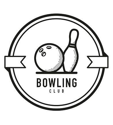 Bowling Club Icons Symbols Elements And Logo Collection Stock ...