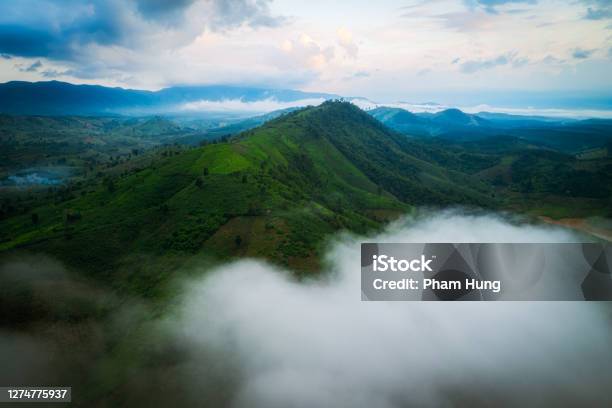 Cloud Cover Mountain Peak Dak Ha Kontum Province Stock Photo - Download Image Now - Beauty In Nature, Cloud - Sky, Cloudscape