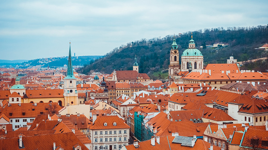 Panoramic view of Prague city, Czech Republic