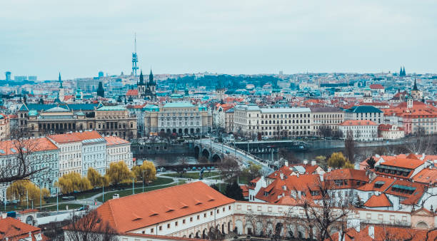 istock Panoramic view of Prague city 1274779619
