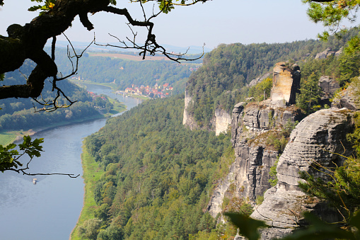Saxon Switzerland, Germany: - The Bastei is a rock formation with a viewing platform in Saxon Switzerland on the right bank of the Elbe.