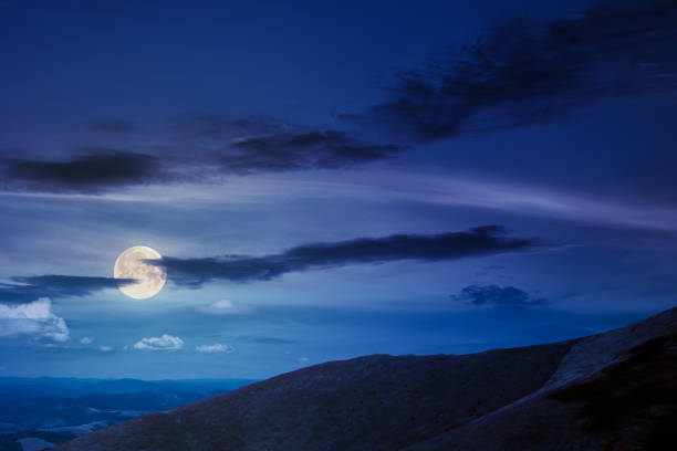 istock hills and meadows under the blue sky at night 1274808798