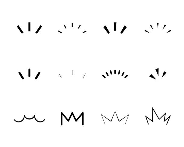 A set of handwritten icons that show surprises, inspiration, awareness, attention, points, etc. A set of handwritten icons that show surprises, inspiration, awareness, attention, points, etc. exclamation point stock illustrations