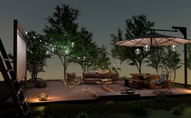 istock 3D illustration home theater outside 1274819108