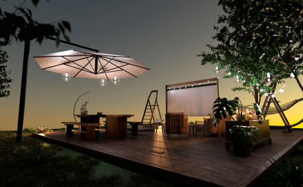 istock 3D illustration home theater outside 1274819110