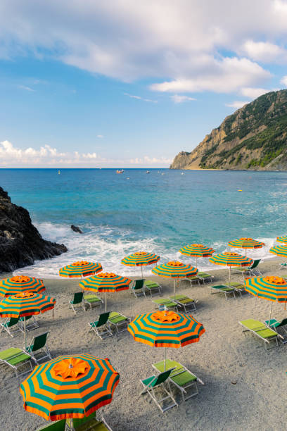 istock Italian riviera beach with umbrellas 1274822493