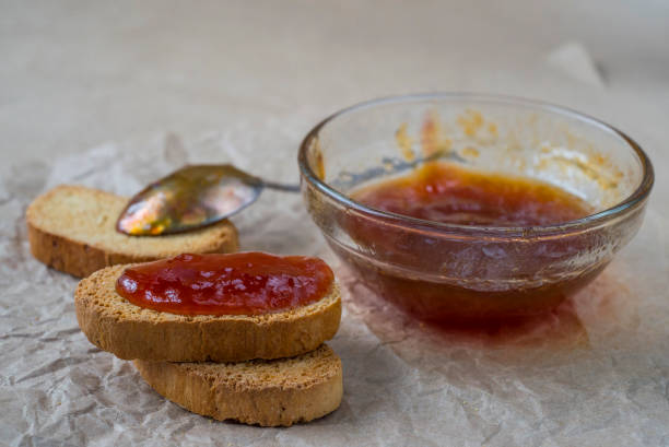 istock Croutons with homemade apricot jam 1274844138