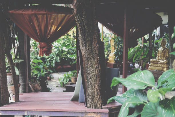 istock meditation net for meditating in garden 1274849366