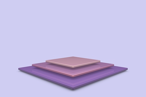 3D Stands On Purple Background, Product Stand, Blank Scene