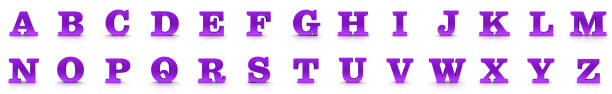 字母字母在白色背景上字母 3d 大寫字母紫色 a b c d e f g h i j k l m o p q r s t u v w x y z。 - lahoz 個照片及圖片檔