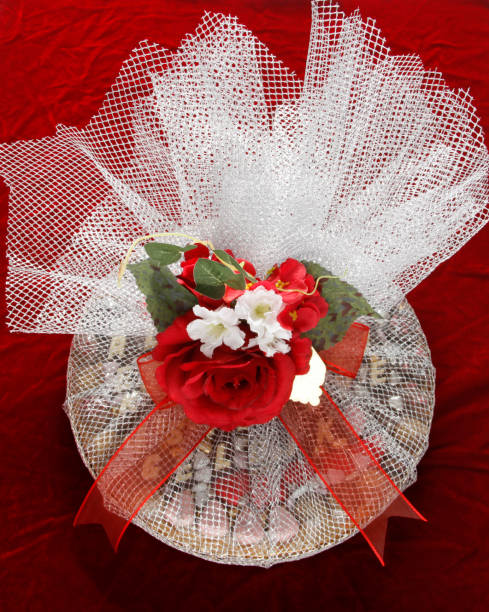 istock Gift chocolates on velvet fabric. 1274898905