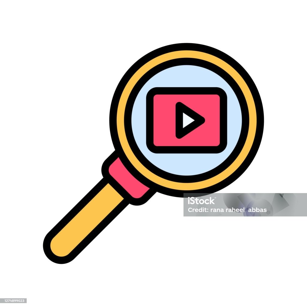 Spectate Button Simple Live And Streaming Related Play Button With Magnifying Glass Vector ...