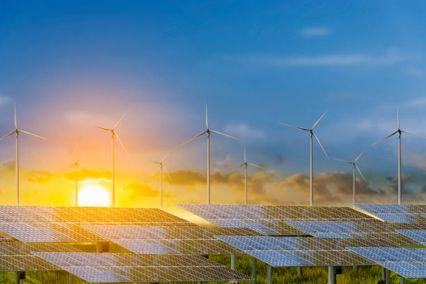 istock Wind turbine or wind power Translated into electricity, environmental protection Make the world not hot. 1274908658