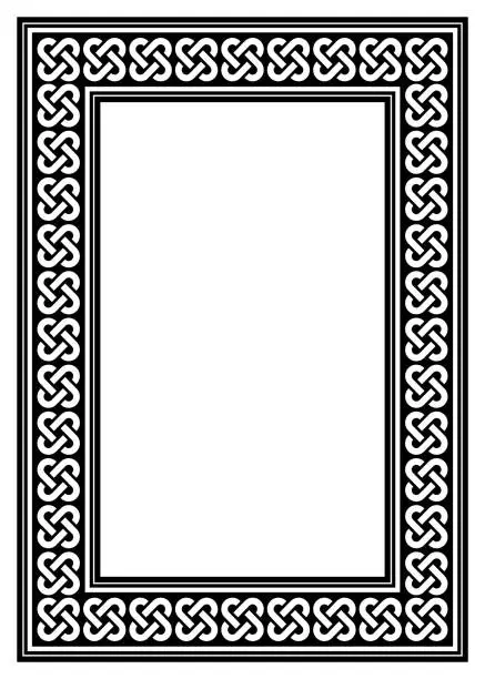 Vector illustration of Celtic Irish frame vector design, ractangle braided pattern in 5x7 format perfect for greeting card or wedding invitation