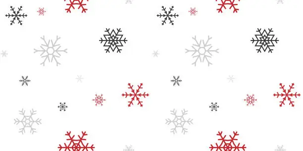 Vector illustration of Christmas Snowflake Seamless Pattern