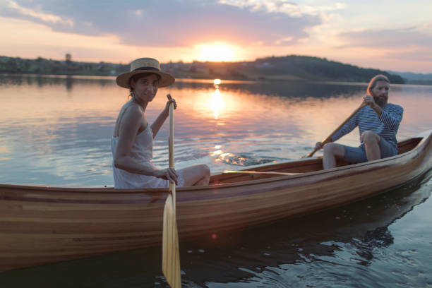 istock Romantic couple relaxing in boat 1274951835