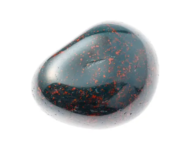 Photo of polished Heliotrope (Bloodstone) gemstone cutout