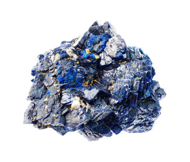 découpe de cristaux minéraux azurites non polis - azurite photos et images de collection