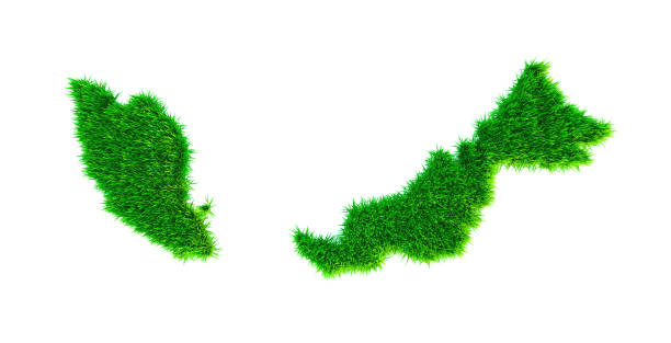 istock Grass map of Malaysia, isolated on white 1275106360