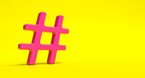 istock Hashtag symbol on background. Social media network concept illustration. 3D rendering. 1275126619