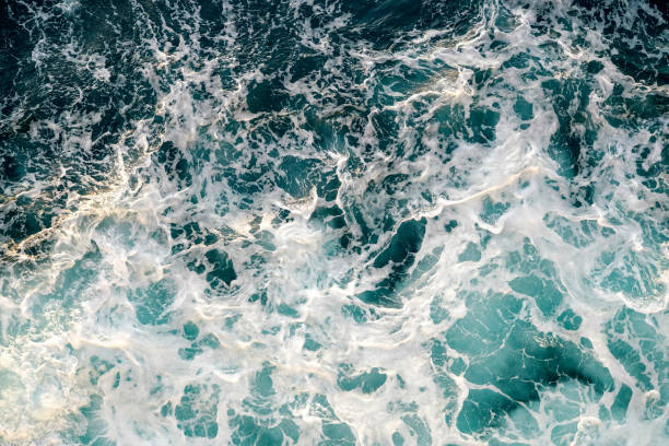 istock Beautiful ombre dark blue ocean wave.  (Top View) 1275144281