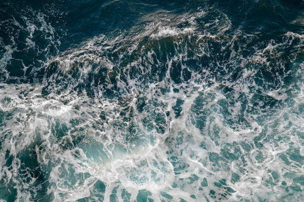istock Beautiful ombre dark blue ocean wave. (Top View) 1275144284