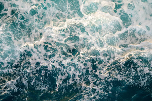 istock Beautiful ombre dark blue ocean wave.  (Top View) 1275144285