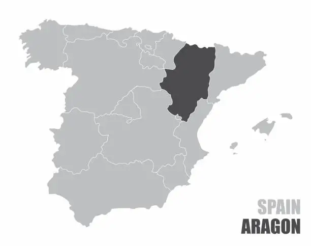 Vector illustration of Spain Aragon map