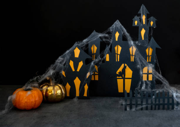 istock Modern Halloween background. Halloween party decoration. 1275174852
