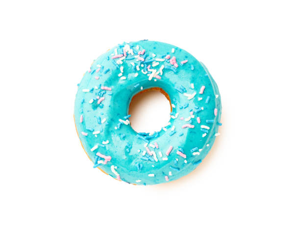istock Sweet glazed pink doughnut isolated on white background 1275195781