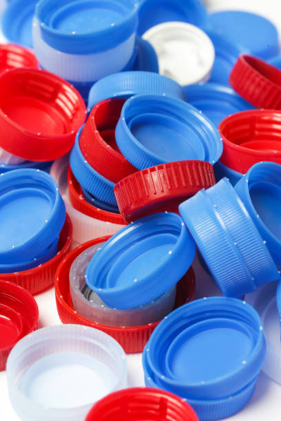 istock Heap of plastic bottle caps ready for recycling 1275226373