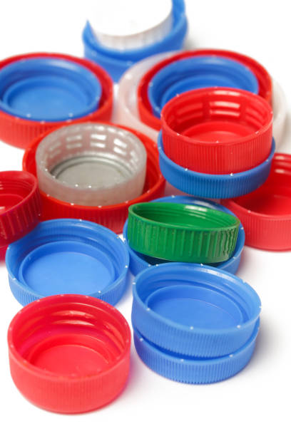 istock Heap of plastic bottle caps ready for recycling 1275226387