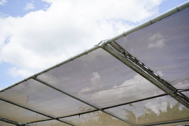 istock Roof construction of translucent for car park 1275233242