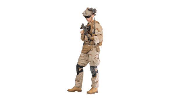 istock United states Marine Standing And Talking on white background 1275234080