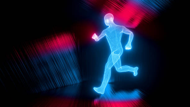 istock Concept of artificial intelligence creating an analysis of a runner 1275236598