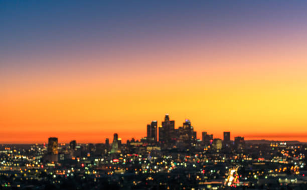 istock Defocused skyline at dusk - Los Angeles 1275297564