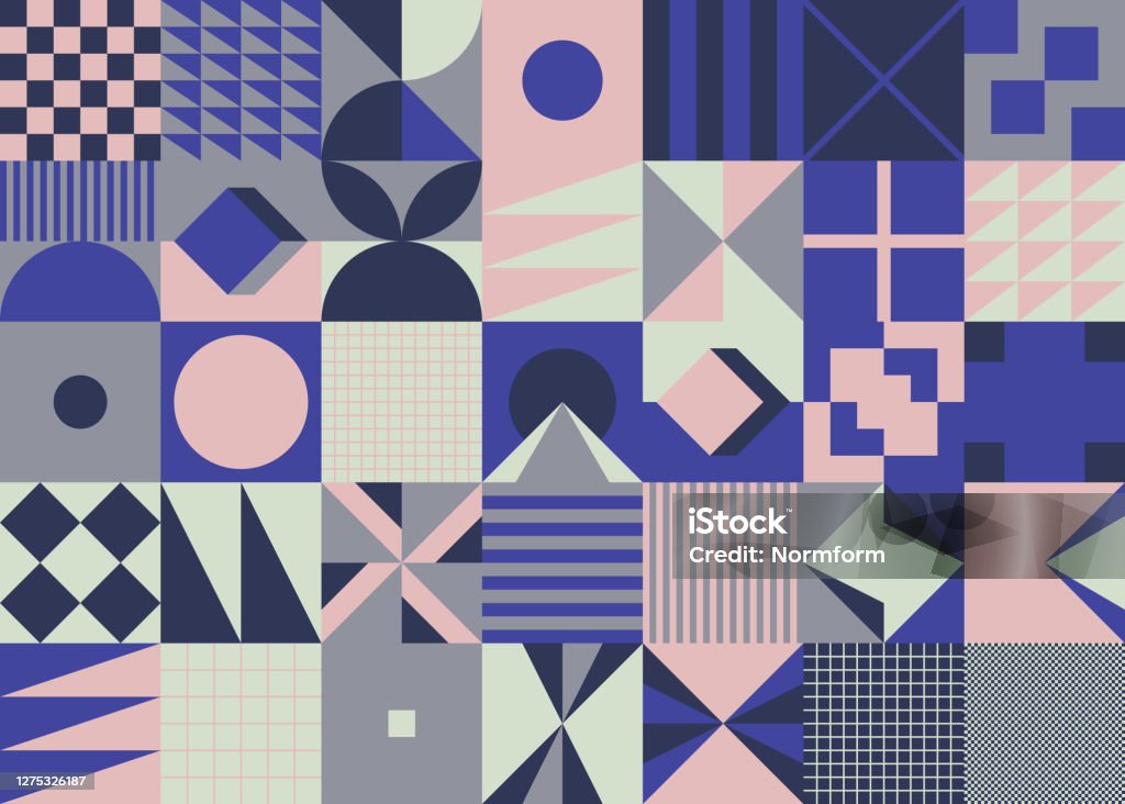 Geometric Pattern Vs Abstract Pattern Indesign Abstract Geometric Pattern Design With Basic Geometry Forms Stock ...